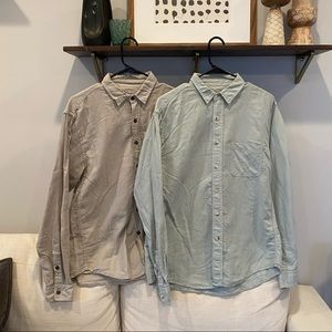 2 Mollusk Button Down Shirt - Blue & Gray